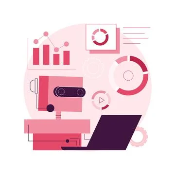 AI-powered marketing tools abstract concept vector illustration. Illustrazione stock