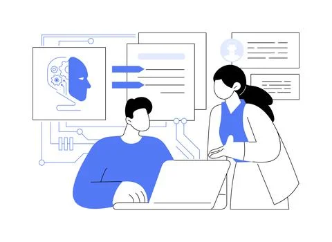 AI-Powered Note-Taking abstract concept vector illustration. イラスト素材