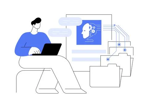 AI-Powered Onboarding Process abstract concept vector illustration. 스톡 일러스트