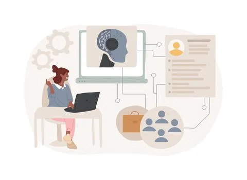 AI-Powered Onboarding Process abstract concept vector illustration. Illustrazione stock