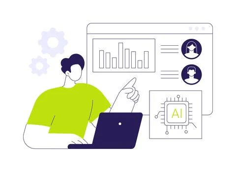 AI-Powered Predictive Customer Sentiment Analysis abstract concept vector イラスト素材