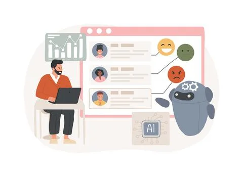 AI-Powered Predictive Customer Sentiment Analysis abstract concept vector イラスト素材