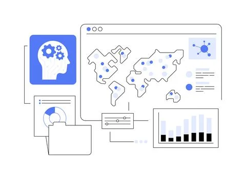 AI-Powered Predictive Disease Outbreak Analysis abstract concept vector イラスト素材
