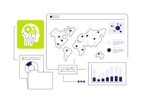 AI-Powered Predictive Disease Outbreak Analysis abstract concept vector イラスト素材