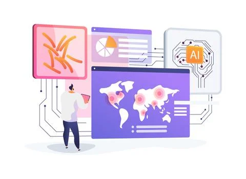 AI-Powered Predictive Disease Outbreak Analysis abstract concept vector イラスト素材