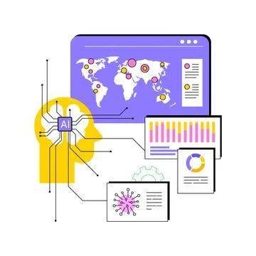 AI-Powered Predictive Disease Outbreak Analysis abstract concept vector イラスト素材
