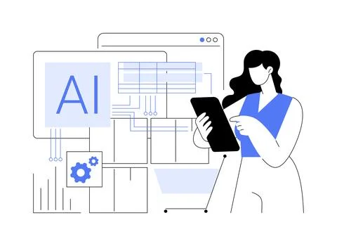 AI-Powered Predictive Stocking abstract concept vector illustration. イラスト素材