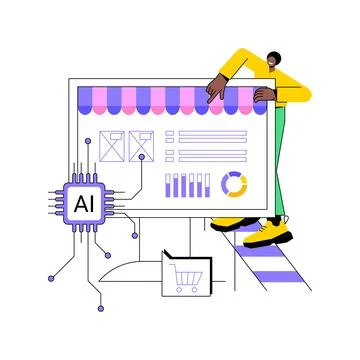 AI-Powered Predictive Stocking abstract concept vector illustration. Stock Illustration