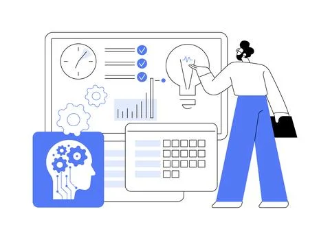 AI-Powered Project Planning abstract concept vector illustration. Stock Illustration