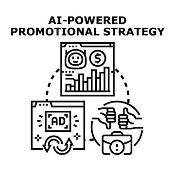 Ai powered promotional strategy optimizing digital advertising process Stock Illustration