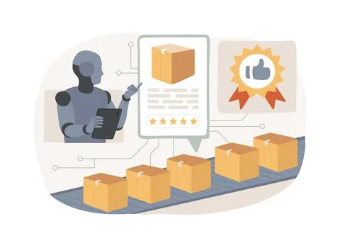 AI-Powered Quality Control abstract concept vector illustration. イラスト素材