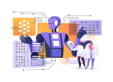 AI-Powered Quantum Circuit Design Assistance abstract concept vector Stock Illustration