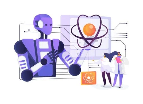 AI-Powered Quantum Simulations abstract concept vector illustration. Stock Illustration