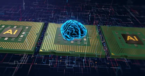 AI-Powered Revolution: Computer Chips and Technological Breakthroughs. Stock Footage 238781812