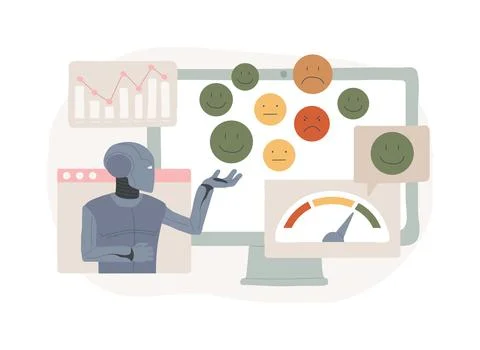 AI-Powered Sentiment Analysis abstract concept vector illustration. Illustrazione stock