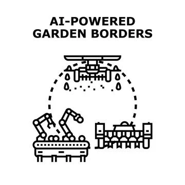 Ai powered smart gardening technology automation concept Stock Illustration