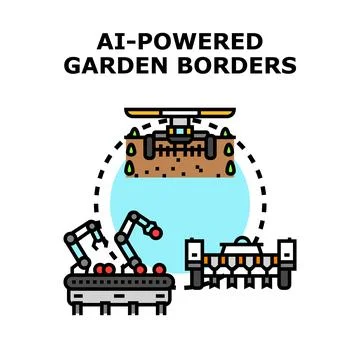 Ai powered smart gardening technology automation concept Stock Illustration