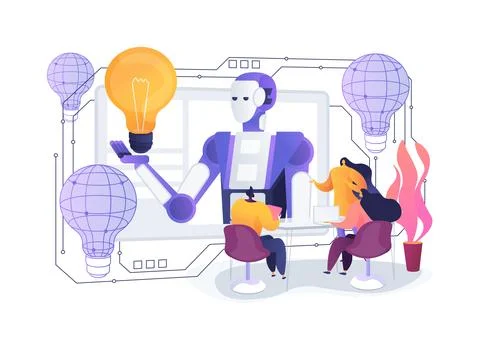 AI-Powered Startup Idea Generators abstract concept vector illustration. Stock Illustration