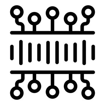 Ai powered system icon outline vector Stock Illustration