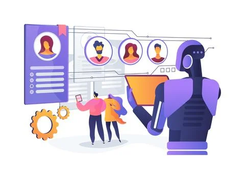 AI-Powered Team Matchmaking abstract concept vector illustration. Ilustração Stock