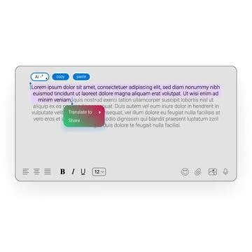AI powered text editor interface with smart editing tools Illustrazione stock