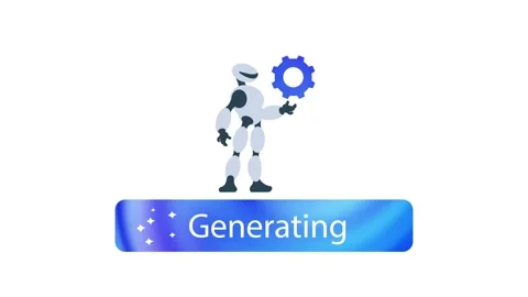 AI Powered Text Generation Interface with Robotic Gear System 動画素材 332165624
