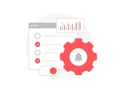 AI-powered todo push notification software for automated alerts, task management Stock Illustration