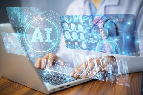 AI-powered tools assist doctors in creating real-time treatment adjustments.. Stock Photos