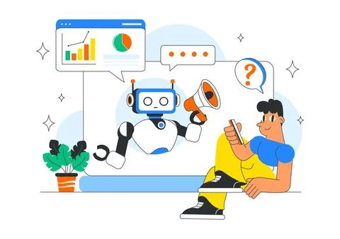 AI Powered Tools Illustration featuring Ai Powered Data analytics, Automate.. Illustrazione stock