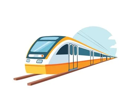 A AI-powered Train simple illustration Stock Illustration