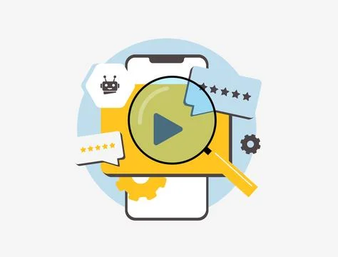 AI-powered video recommendation system predicts user preferences in real time 스톡 일러스트