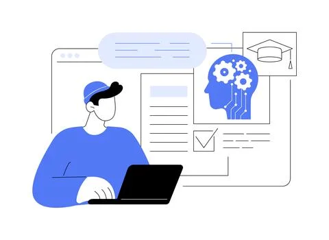 AI-Powered Virtual Tutors abstract concept vector illustration. Stock Illustration