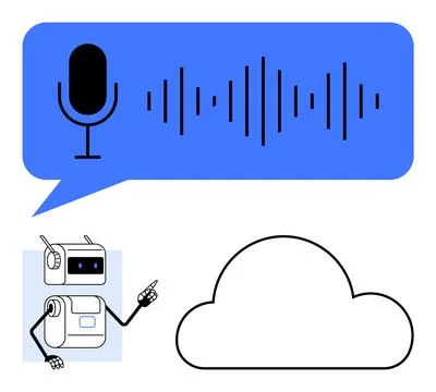 AI-Powered Voice Command Interface for Cloud Computing Illustrazione stock