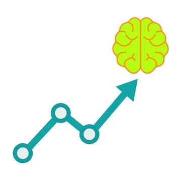 AI prediction analytics line icon vector growing stock market chart with br.. Stock Illustration