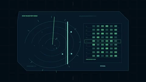 AI Prediction Interface Sonar Matrix Seamless Loop Stock Footage 342168336