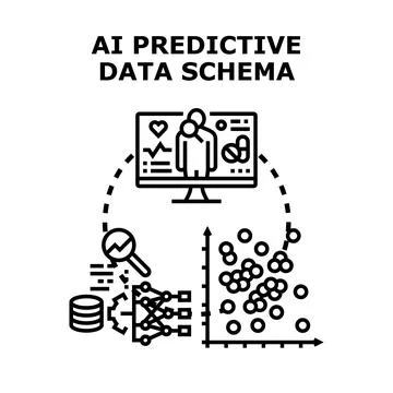 Ai predictive data schema analyzing medical health data Stock Illustration