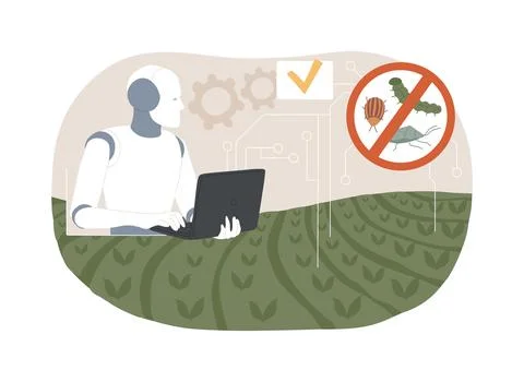 AI-Predictive Pest Management abstract concept vector illustration. 库存插图