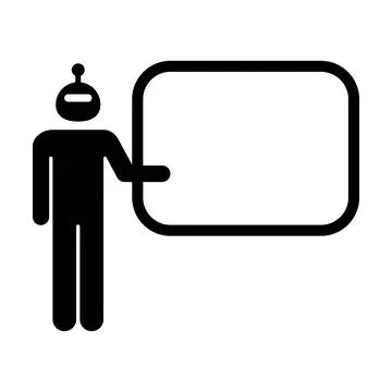 AI Presentation and Strategy Board Robot Icon, Artificial intelligence robo.. Stock Illustration
