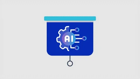 AI Presentation Screen Icon Stock Footage 341889027