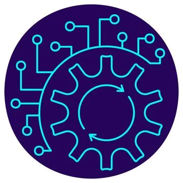 AI Process Automation icon. Vector thin line illustration Stock Illustration