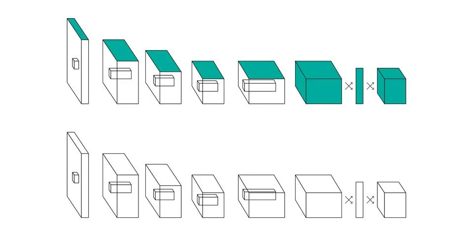 AI process illustration, vector Stock Illustration