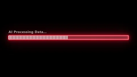 Ai processing data red loading bar clip. Stock Footage 332140355