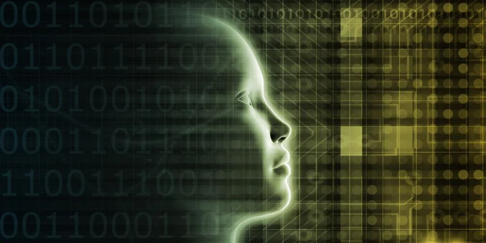 AI Processing Education Deep Learning Illustrazione stock