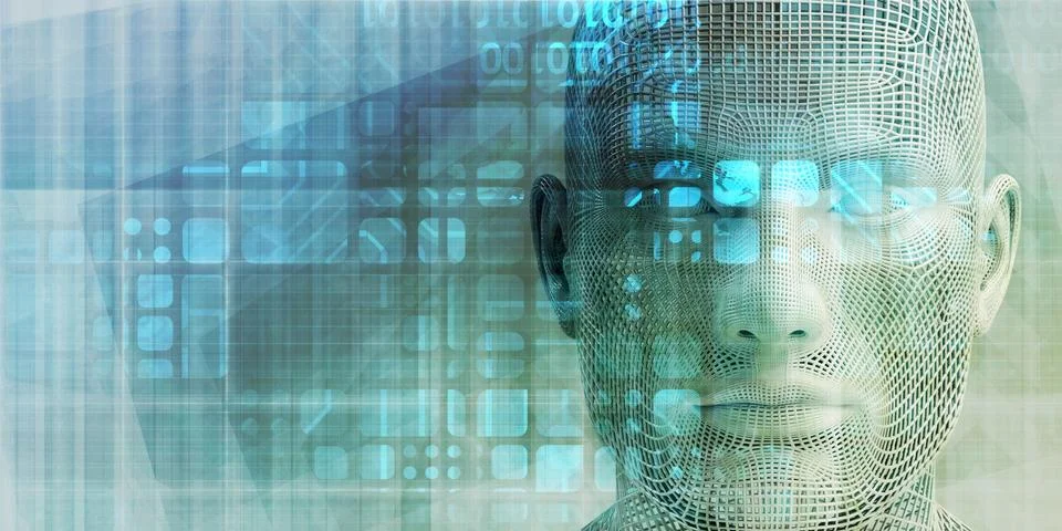 AI Processing Education Deep Learning Illustrazione stock