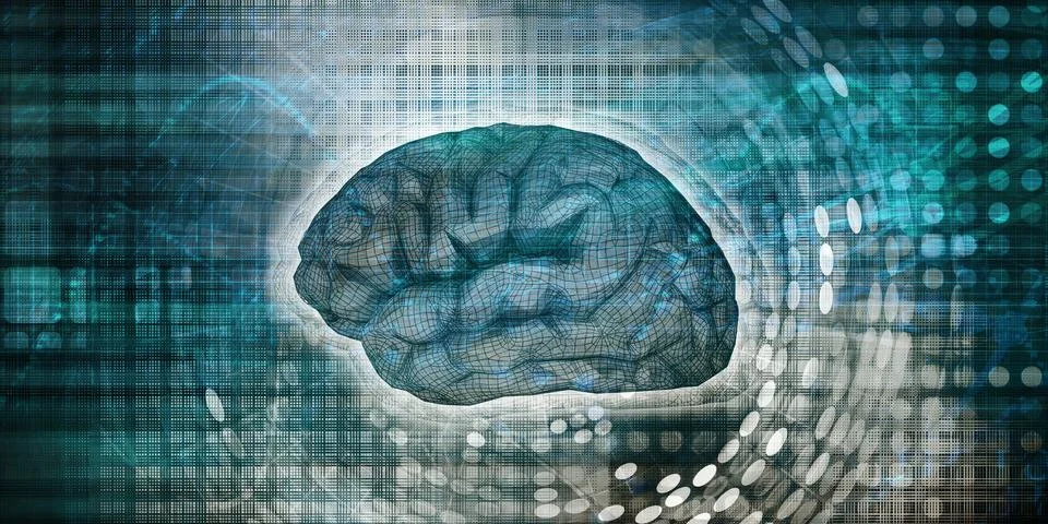 AI Processing Education Deep Learning Stock Illustration