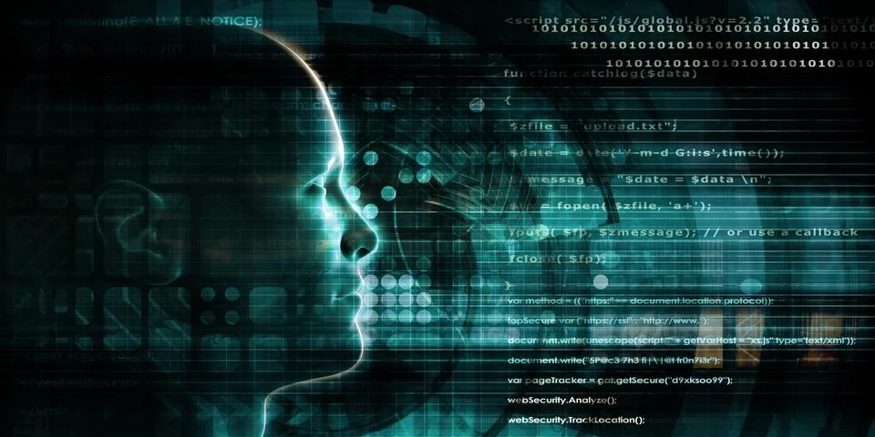 AI Processing Education Deep Learning Illustrazione stock