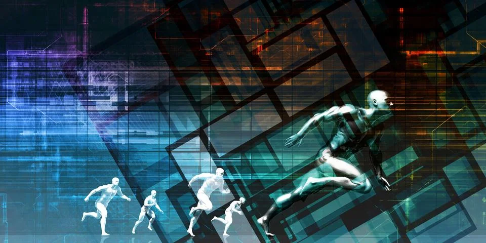 AI Processing Education Deep Learning 스톡 일러스트