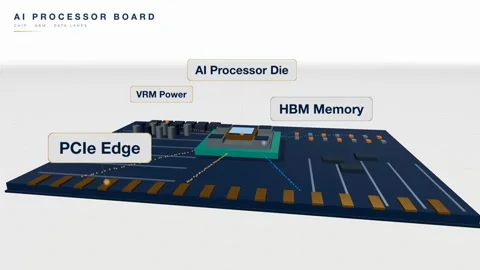 Ai processor chip circuit board animation Stock Footage 339335249