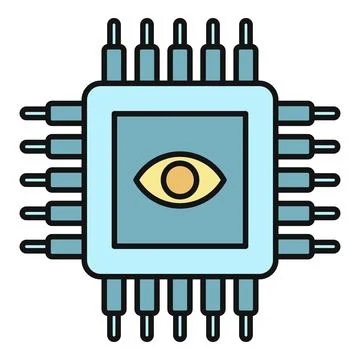 Ai processor chip for computer vision surveillance Stock Illustration