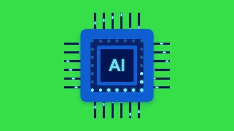 AI Processor Chip with Data Processing Animation Stock-Footage 343732936